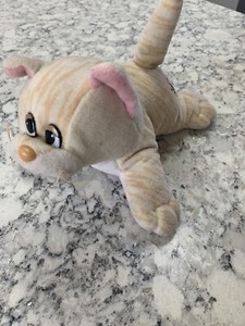 Vtg pound purry stuffed orange/white cat