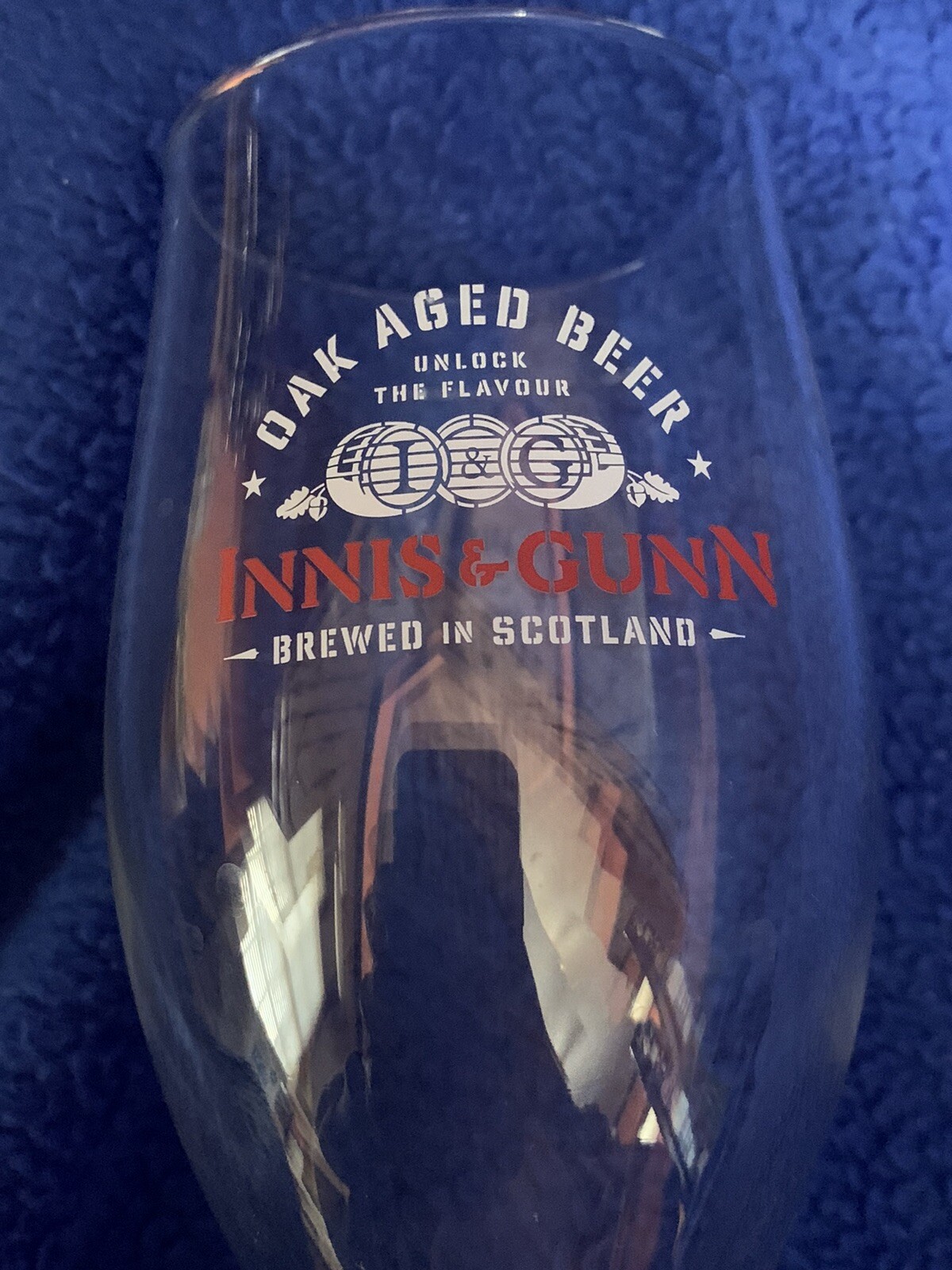 Innis & Gunn Beer Stemmed Tulip Glass Oak Aged Beer Brewed In Scotland