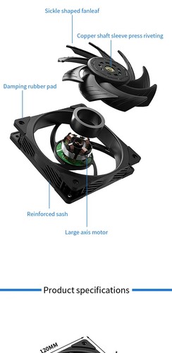 Lot Wind Holiness Cooling Fan 12cm 12V 4PIN PWM 2150RPM S-FDB Bearing Quiet Fan - 第 21/24 張圖片