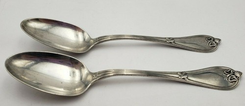 2 Vintage Coin Silver Oval Soup Spoons w/ Monogram "Ella" (#17) - 第 1/11 張圖片