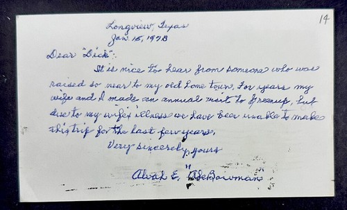 1973 ABE BOWMAN SIGNED BASEBALL GPC INDEX CARD DEBUT 1914 CLEVELAND INDIANS/NAPS