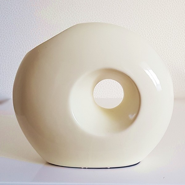 Vase Tischvase Blumenvase Keramik Vanille H 19 Cm Lochvase Trend Gilde-image