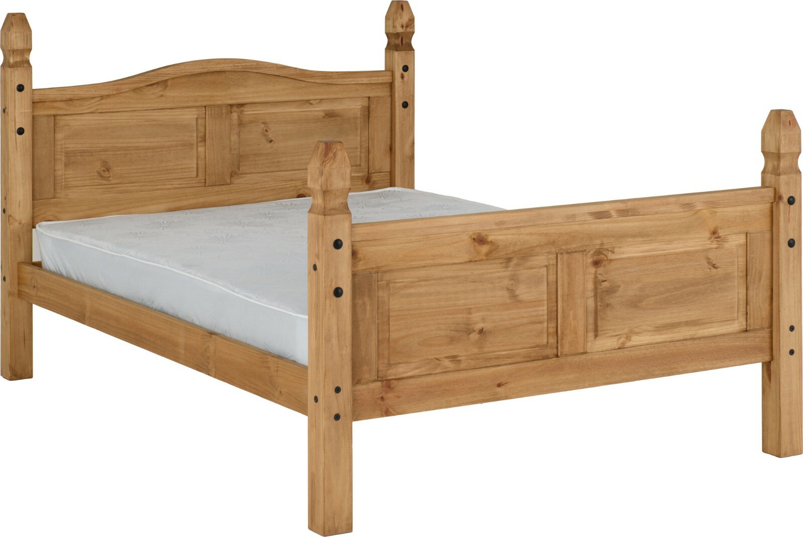 Seconique Corona 4ft6 Bed High Foot End, Distressed Waxed Pine