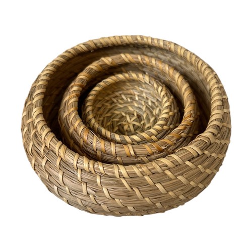 Seagrass Nesting Staking Baskets Round Set 3 Small Medium Large LIDs FRYKEN Boho - Picture 11 of 24