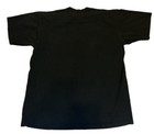 Black short-sleeve cotton T-shirt with crew neck, displayed from the back on a plain white background.