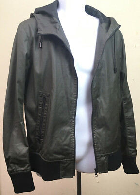 UNIQLO Coated Cloth WATER&WIND RESISTANT BikerHOODED BLACK