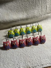 OWLS SHOWER CURTAIN HOOKS/HANGERS USED LOT OF 12 