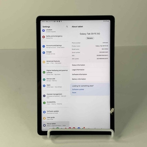 Samsung Galaxy Tab S9 FE SM-X518U 128 GB, Wi-Fi + 5G, 10.9 in - Gray - Afbeelding 2 van 11