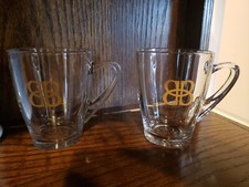 Bailey's Irish Cream Glass Mug Measure to Fill Glasses Mugs Set of 2 EUC BB Logo