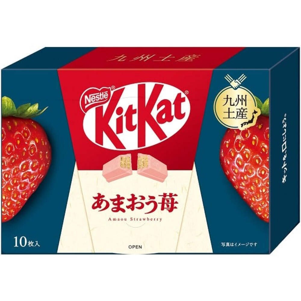 Kit Kat Mini Japón Edición Limitada Amaou Fresas envueltas cremoso blanco choco