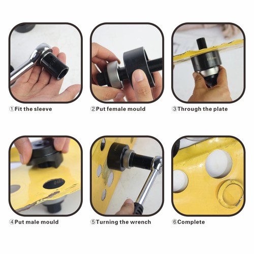Manual Ratchet Knockout Hole Punch Driver Kit Electric Conduit Hole Cutter CC-60 - Picture 9 of 12