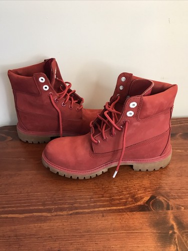 Timberland Guaranteed Waterproof Boot Dark Red Nubuck Size 8 - Picture 2 of 9