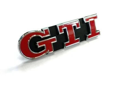 Original Volkswagen Golf 7 GTI Schriftzug - Chrom Emblem Rot Kühlergrill - Bild 1 von 3