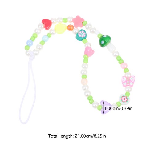 Contrast Color Beaded Lanyard Miss Mobile Phone Strap Hanging Chain - Zdjęcie 4 z 12