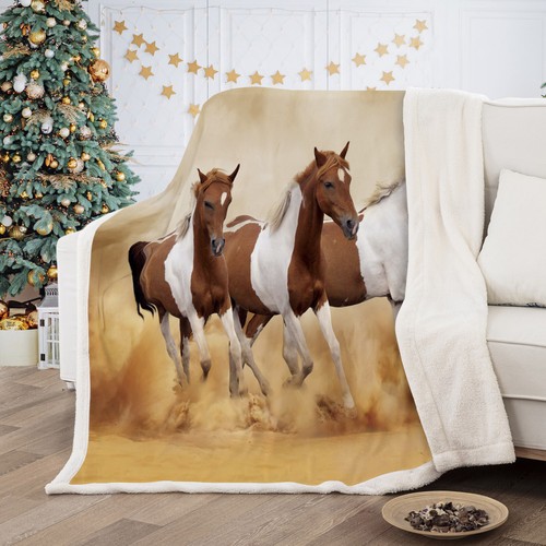 Animal Blanket Horse Wolf Tiger Unicorn 150x200cm Plush Soft Sofa Throw Rug Warm - Picture 160 of 167