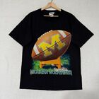 Vintage 90s Csa Michigan Wolverines Football Shirt L Black Nutmeg Ncaa Rare Usa