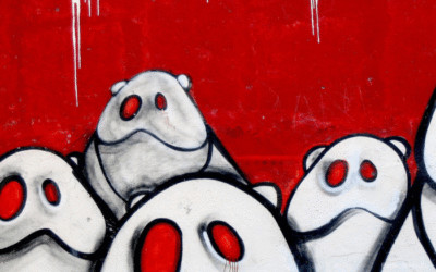 Banksy Graffiti Red Wall Art Printed Canvas Stretched Over A Solid Pine Frame 