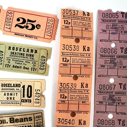 Vintage Ticket Mix Lot of 31 Bus, Beans, Ice Skating Ephemera Paper Junk Journal - Picture 4 of 9