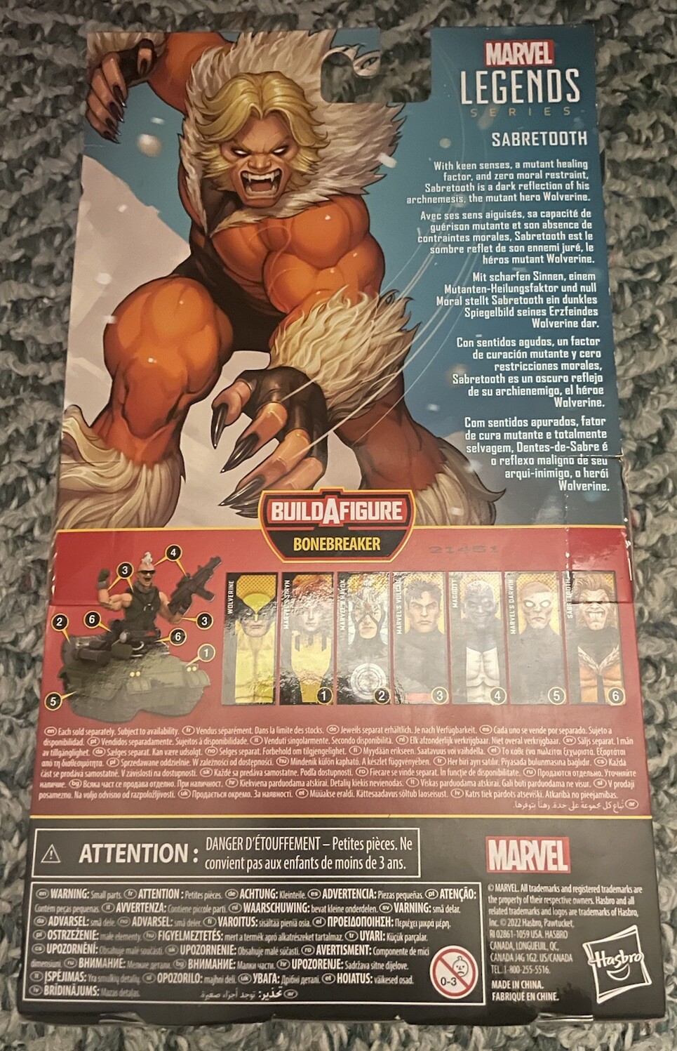 Sabertooth Figure Marvel Legends Series Sabertooth 6” Action Figure - New In Box | eBay