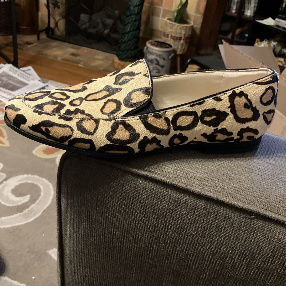 Sam Edelman Size LANTI Leopard Print Calf Hair Slides Mules