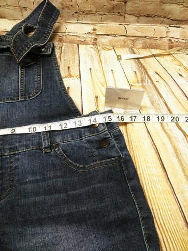 Blue Spice Junior Blue Cotton Denim Cuffed Short Overalls Size 5 Girls - Picture 3 of 9