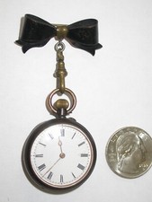 Vintage Swiss Pocket Watch 0, 6/0 15 jewel gunmetal case with bow pin high grade