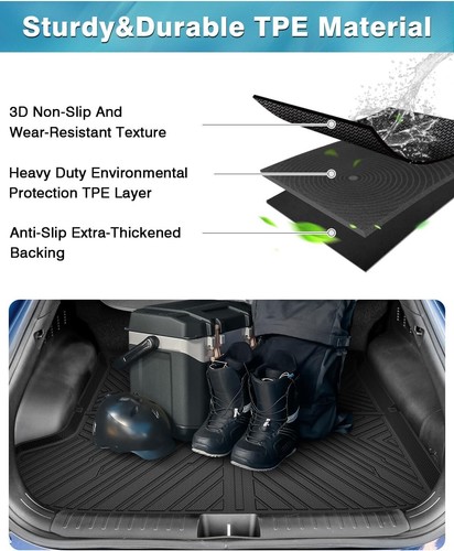 Mixsuper Cargo Liner for 2022–2024 Kia EV6 – Rear Trunk Mat, TPE Black - Picture 3 of 7