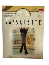 Vintage Vassarette Lace Top Backseam Stockings Style 8210 Medium White