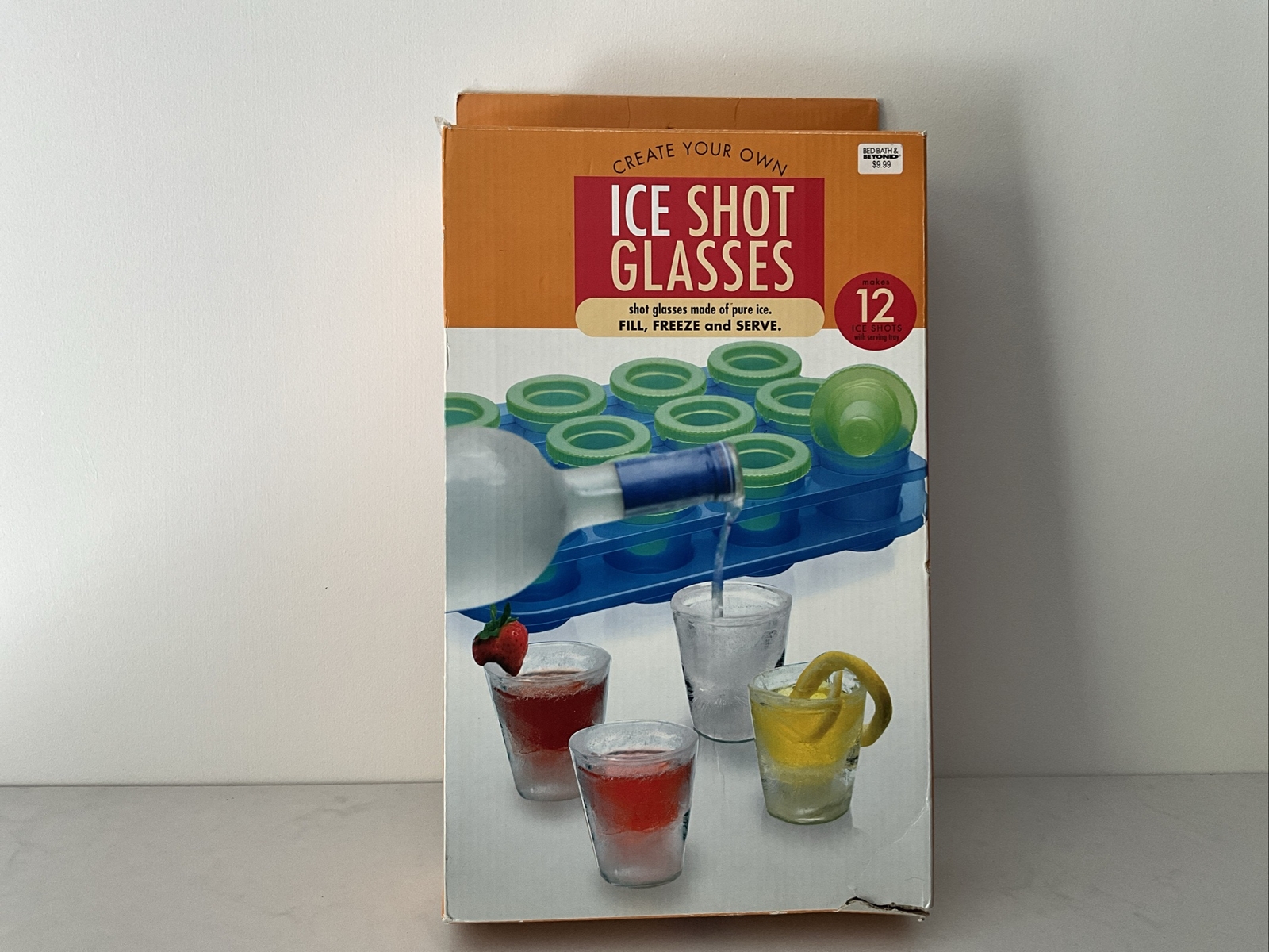 Ice Shot Glasses Mold Tray Makes 12 Small Glasses For Party BBQ Cocktails Cheers