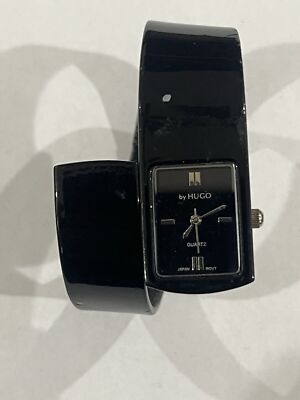 ByHugo By Hugo Unique Black Wrap Around Metal Band Quartz Ladies Watch
