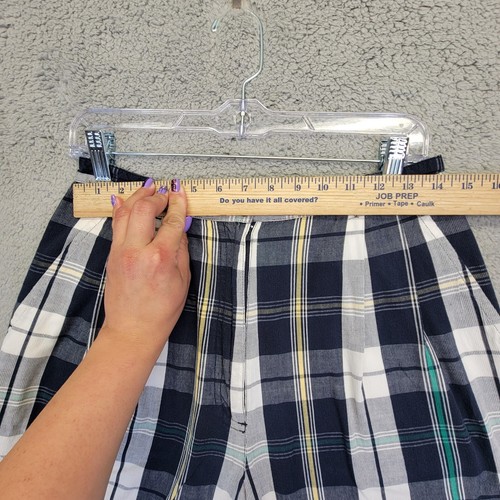 Vintage Pendleton Shorts Women’s Size 12 Blue Plaid Cotton High-Rise Mom Shorts - Picture 4 of 13