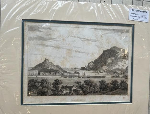 Original Antique matted print c1830 Ilfracombe Harbour Devonshire Letitia Bryne