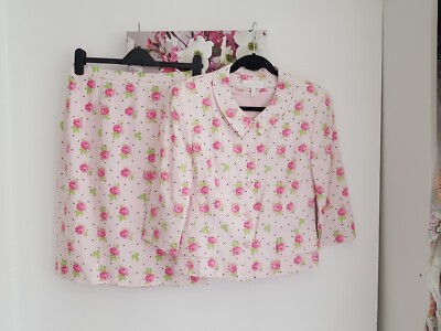 ESCADA Rockanzug rosa rose Seidenmischung - Größe 40 UK 12 atemberaubend