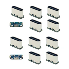 Cablecy 10pcs/lot DIY Solder Type-C Female Socket Connector Replace Micro-USB