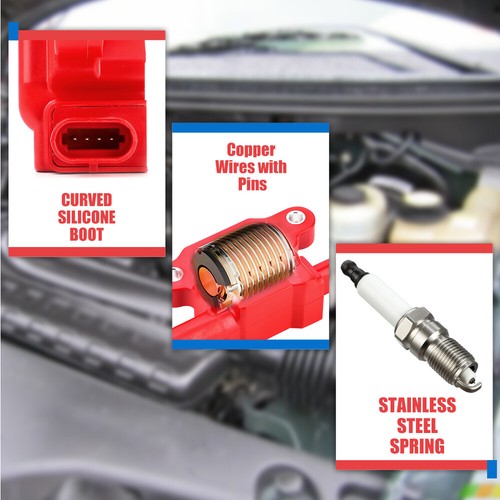 8X Ignition Coil & Spark Plug &Wire UF413 D510C For GMC Chevy Silverado 5.3/6.2L - Picture 3 of 24