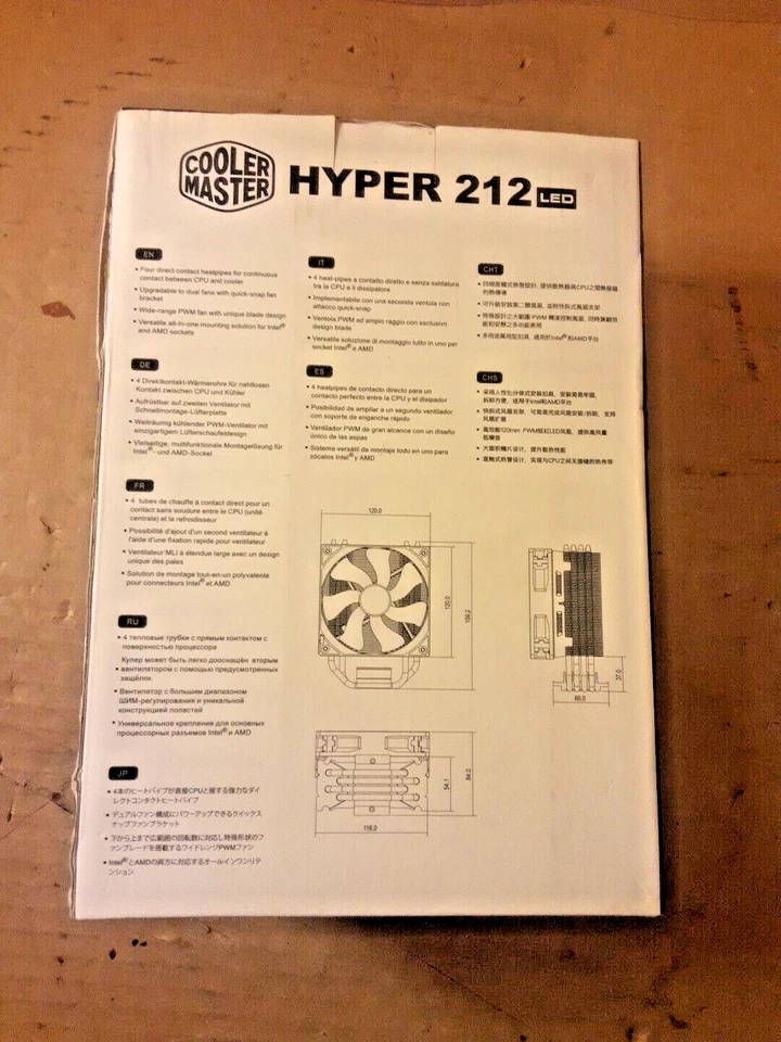 Cooler Master Hyper 212 LED AMD Intel CPU Cooler 1600RPM 66CFM 120mm Red LED Fan - Image 4 of 4