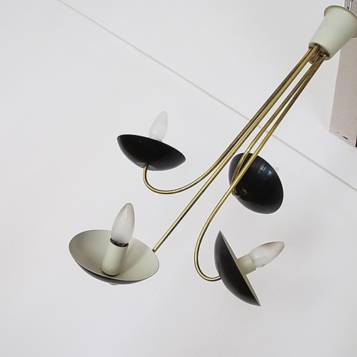 Lampe Deckenlampe 50s Mid Century ceiling lamp STILNOVO brass chandelier - Picture 5 of 12