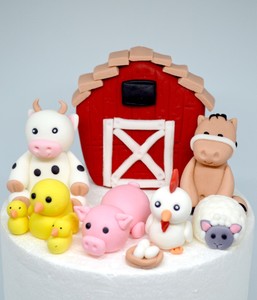Farm Animals Fondant Edible Cake Toppers Birthday Party