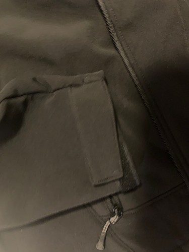 Mens Black Hooded Zip-up Coat, size XL - Picture 6 of 7