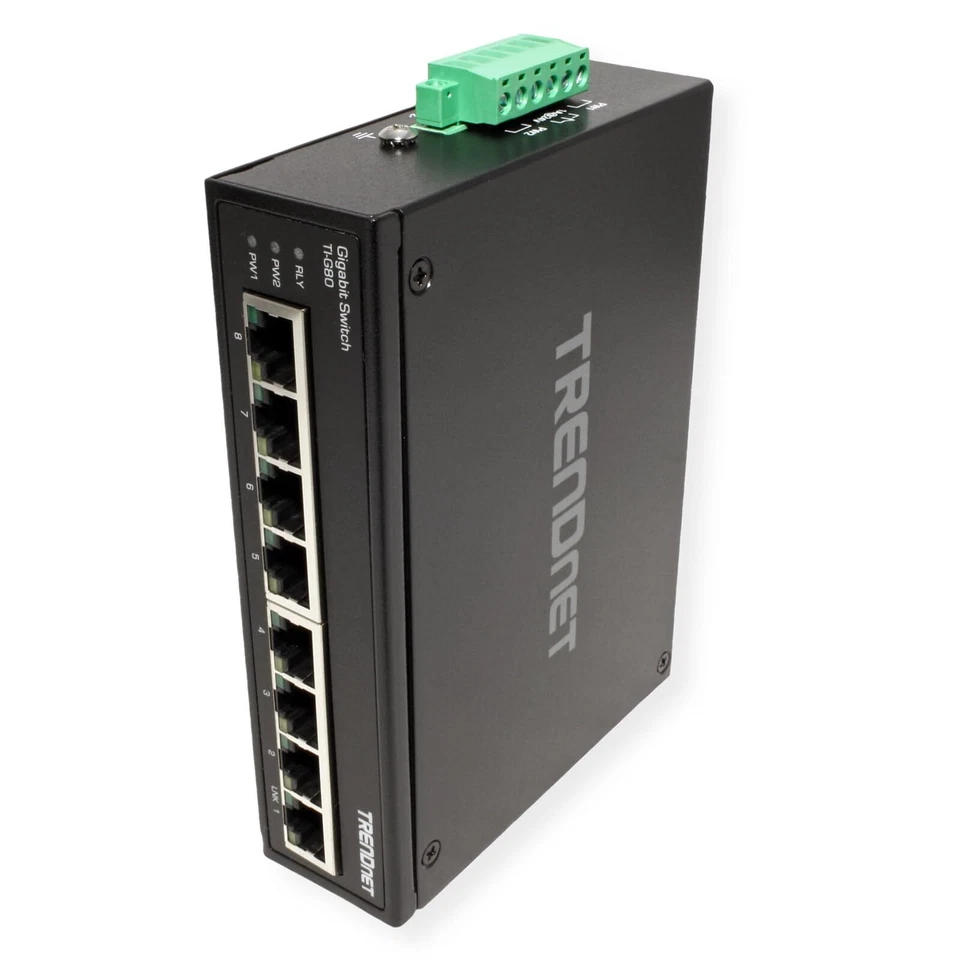 TRENDnet TI G80 8 Port Industrial Gigabit DIN Rail Switch 16 Gbps Capacity - Image 3 of 4