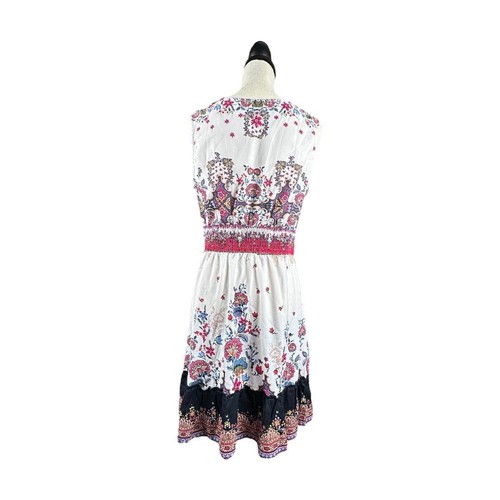 Suzanne Betro geblümtes gesmoktes ärmelloses Kleid Größe M - Bild 2 von 9