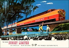 Southern Pacific Railroad 1950 Sunset Limited Vintage Poster Print Wall Art