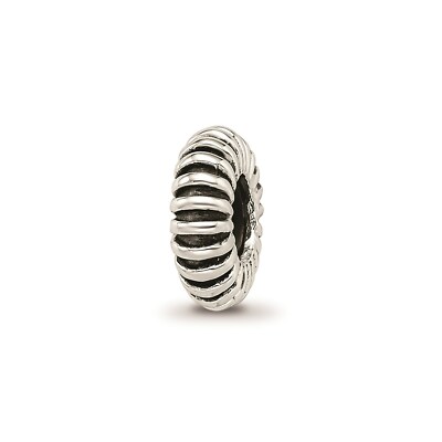 Reflection Beads Sterling Silver Antiqued Rubber Spiral Pattern Spacer Bead