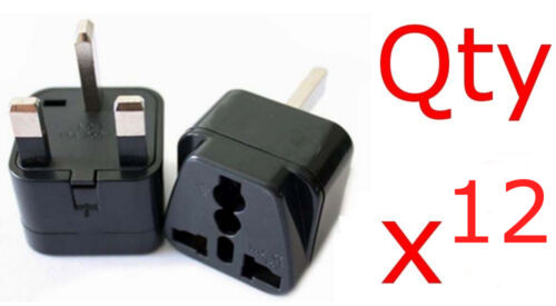 12pk USA US EU Europe To UK British Travel Charger Adapter Plug Outlet Converter - Afbeelding 1 van 3