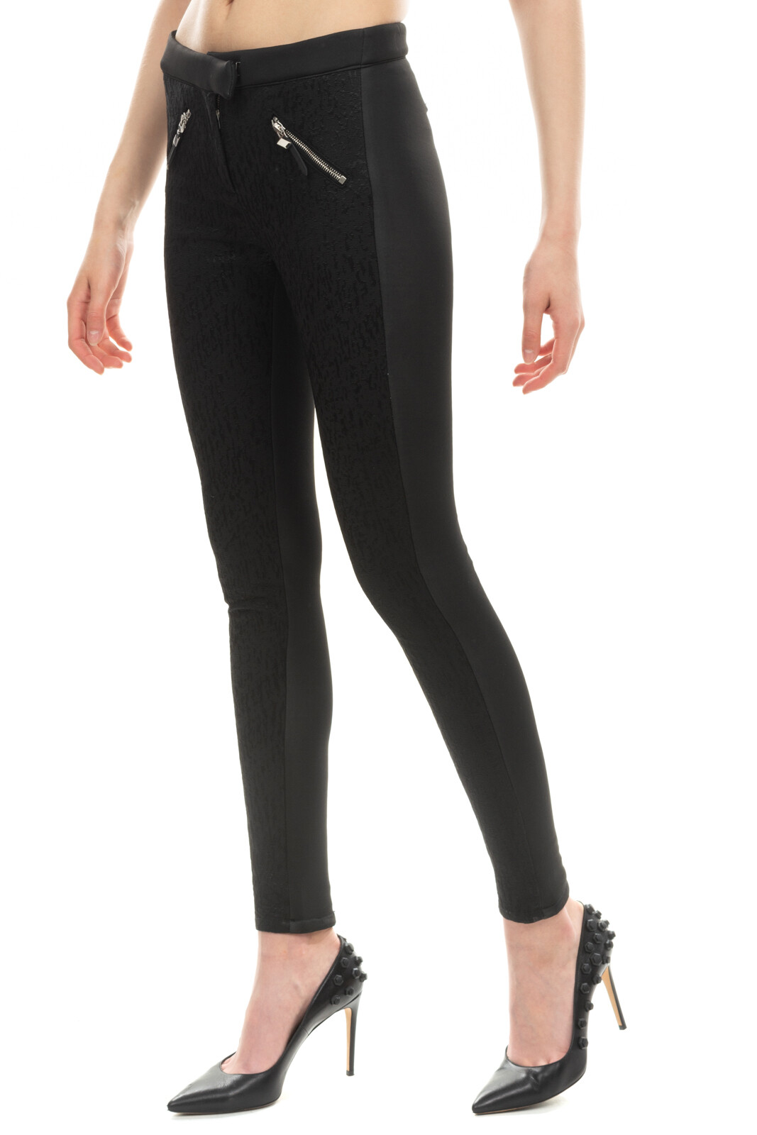 RRP €380 COSTUME NATIONAL Neoprene Trousers Size IT 40 XS Thin Wool Blend Coated