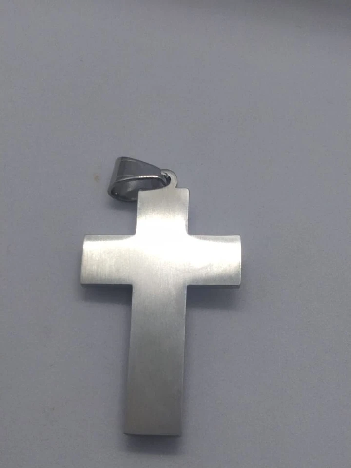 Colgante Santa Cruz Regalo de Navidad para Hombre Titanio Acero Diamante Simulado Foto 4 de 4