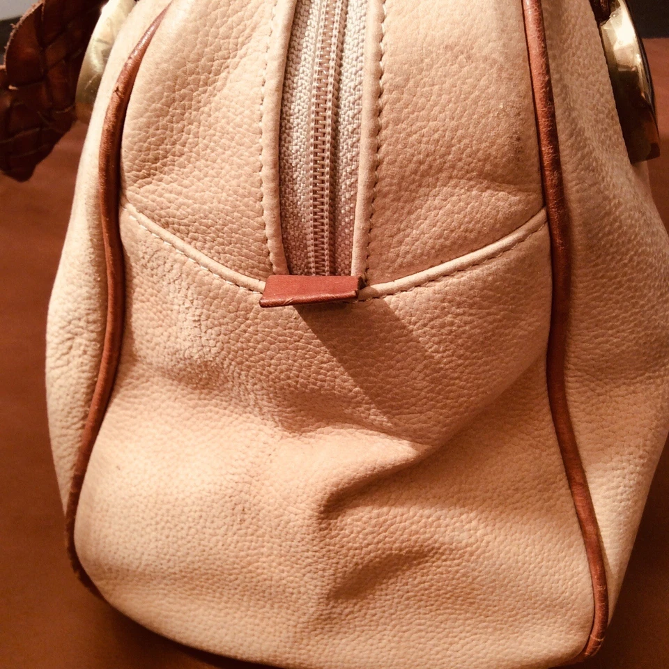 Bolsa satchel vintage de camurça Ghurka couro briado alça dupla - Imagem 2 de 4