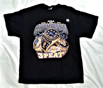 LAKERS 3PEAT NBA CHAMPIONS Tシャツ VINTAGE LAKERS 2002 LORDS OF THE RINGS T-SHIRT L Kobe Shaq