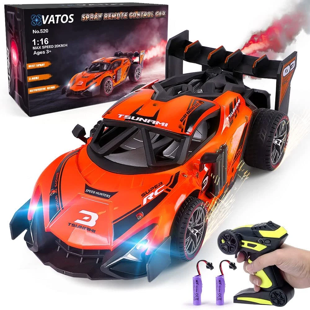 1 16 Remote Control Car 2.4 GHz 20 Km h Racing Car with Spraying Mist Light