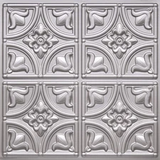 Silver D148 PVC GLUE UP CEILING TILES TIN LOOK " 2'x2' Pack of 6 (24 s/f)